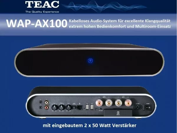 TEAC WAP-AX100 - LAN- und WLAN-fähiger Audio-Receiver mit 2 x 50 W. UVP war 549€