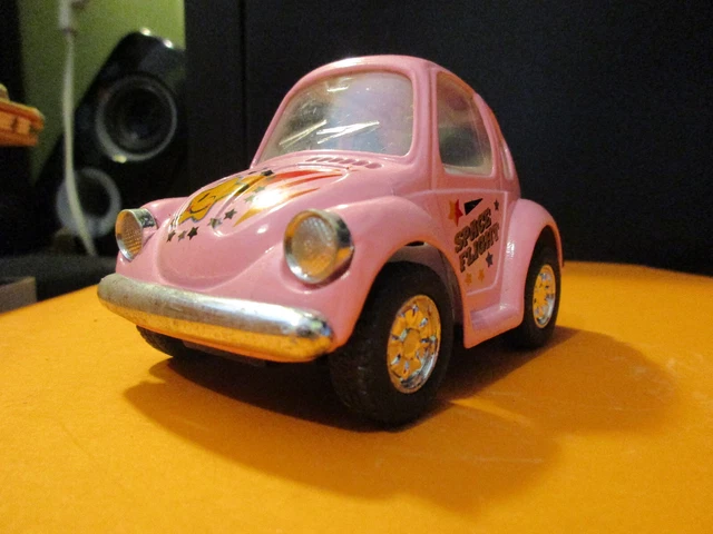 Véhicule miniature VW VOLKSWAGEN COCCINELLE BUG NEW BEATLE ROSE A FRICTION
