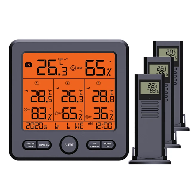 Weather Station Wireless Sensors Digital Thermometer Hygrometer LCD Meter