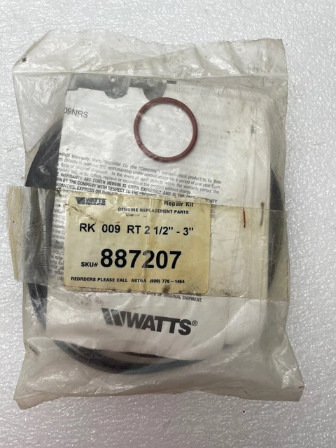 New - Backflow - Watts Rk 009 Rt 2 1/2" - 3" 887207 Repair Kit