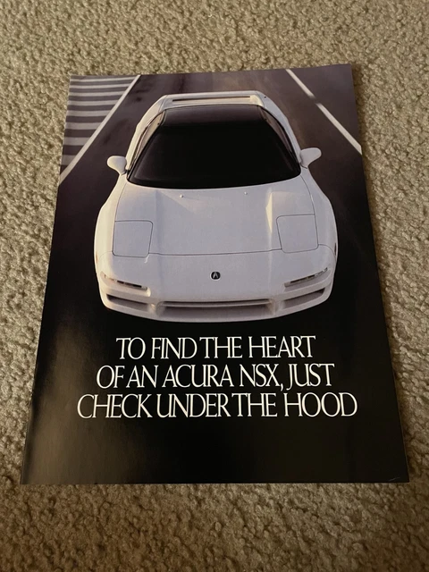 Vintage 1992 ACURA NSX & GS-R Sports Car Brochure Print Ad WHITE 1990s 2-SIDED