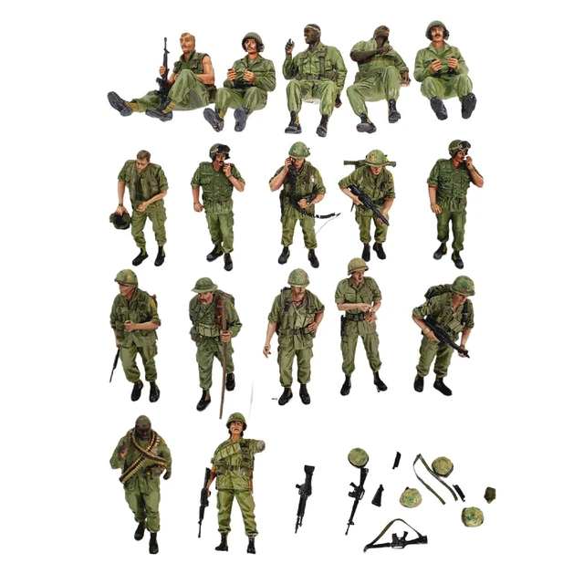 Vietnam Era Soldiers 2" - 1:35 Scale - 17 Painted Model Toy Scale Figures