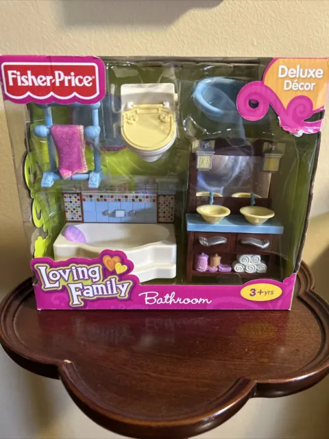 Fisher-Price Loving Family Bathroom Playset New Deluxe Dollhouse Toy Decor 2010