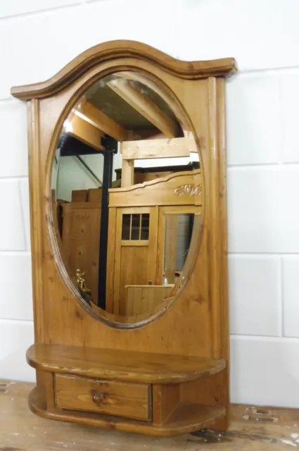Old Vintage Dutch wall cabinet mirror hanging cabinet pine wood