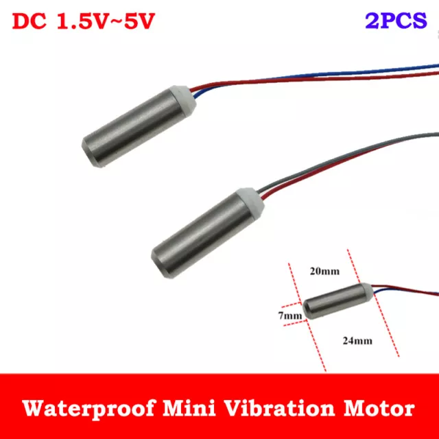 2PCS 7mm Waterproof DC 1.5V-5V 3V Micro Mini Coreless Vibration Motor Massager