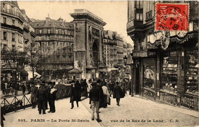CPA AK PARIS 3e La Porte St-DENIS. rue de la Lune view (537530)