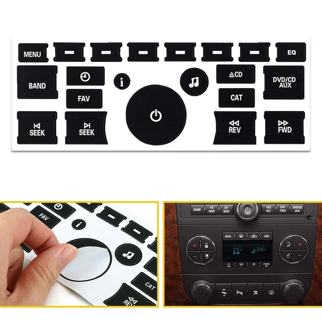 For Chevrolet Silverado/Avalanche Climate Control Button Sticker + Control Knob