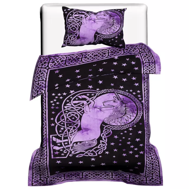 Bohemian Cotton Comforter Tapestry Bed Sheet Twin Unicorn Print Bedspread Duvet