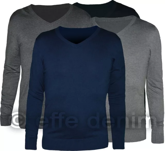 Maglione uomo scollo a V maglioncino maglia casual pullover slim 5925 effe denim