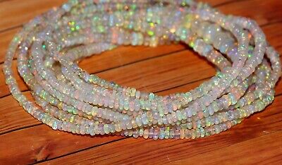 AAA+++ Natural Opal Bracelet, Fire White Opal Bracelet, Welo Opal Smooth Beads