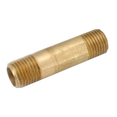 Yellow Brass Nipple, Lead-Free, 1/8 x 1.5-In. -736113-0224