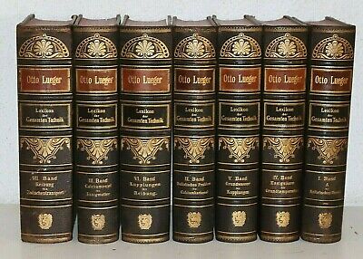 Otto luegers Enciclopedia tutta la tecnologia, 7 volumi A-Z, prima edizione, 1894,rar