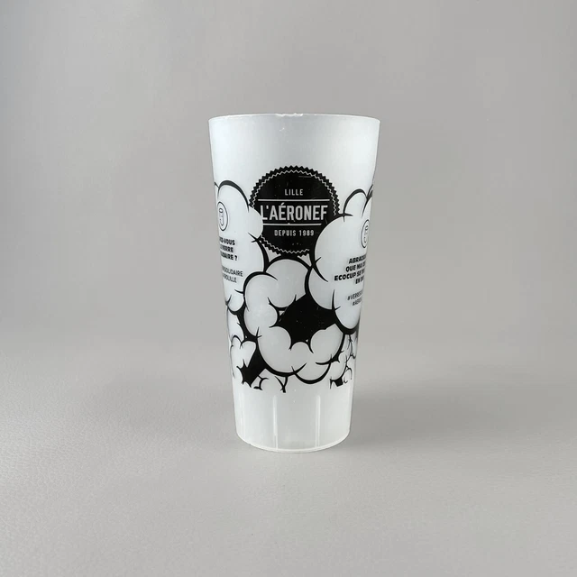 Gobelet Réutilisable Strasbourg Capitale De Noël - 33 Cl, Fond Noir, Motifs Colorés, Comme Neuf
