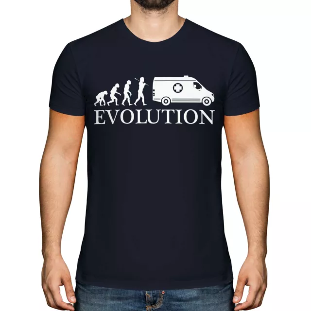 Ambulance Evolution Of Man Mens T-Shirt Tee Top Gift Nhs Driver