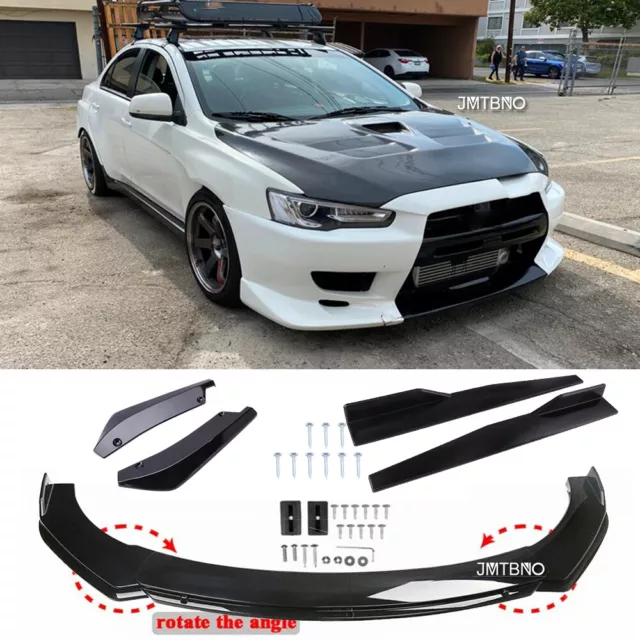 For Mitsubishi Lancer Car Front &Rear Bumper Lip Spoiler Body Kit+ Side Skirts