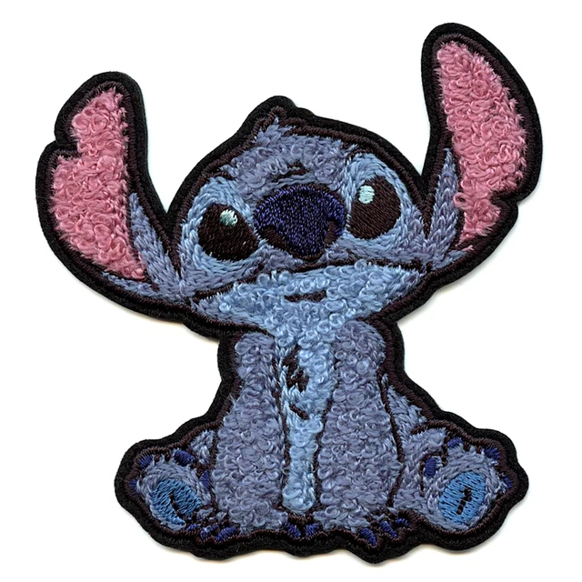 Lilo And Stitch Sitting Tall Ears Patch Blue Intergalactic Alien Chenille Iron O