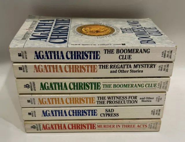 Agatha Christie Paperback Book Berkley Mystery LOT OF 6