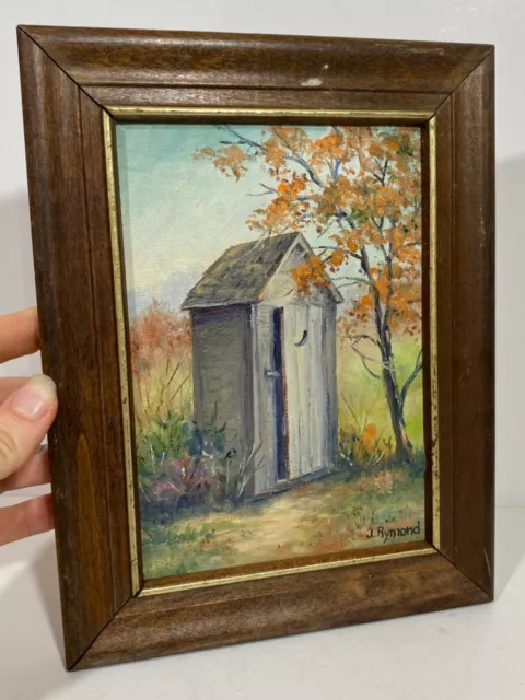 J. Rymond Novelty Outhouse Bathroom Artwork Painting J. Rymond Novelty Outhouse Bathroom Artwork Painting