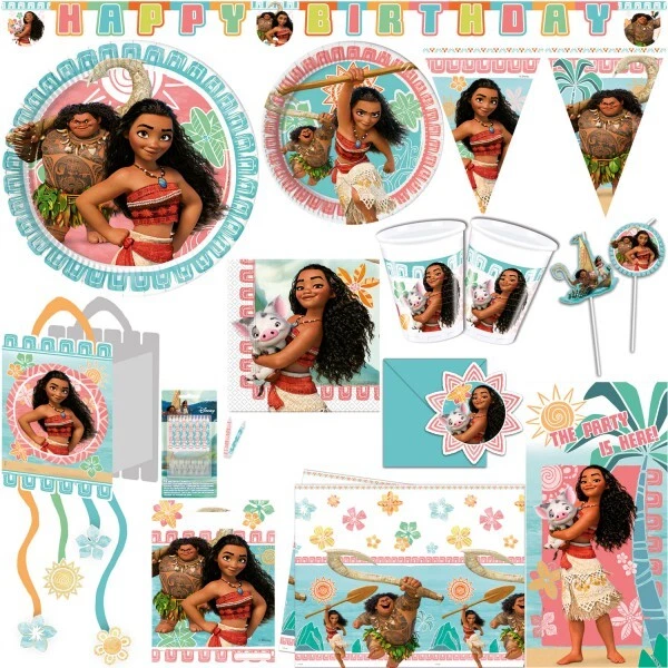 Vaiana Ensemble De Fournitures De Fête D'anniversaire | Décorations
