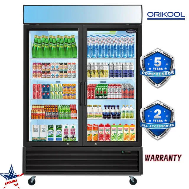 44.7 Cu.ft Commercial 2-Door Refrigerator Display Merchandising Refrigeration