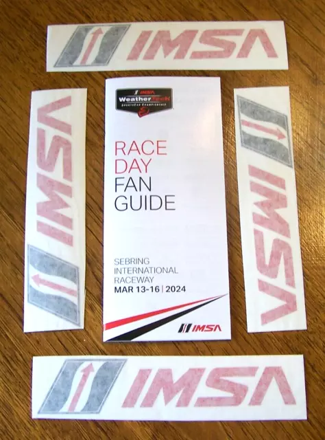 2024 12 Hours of Sebring Race Day Fan Guide & 4 IMSA Decals, Teams & Drivers