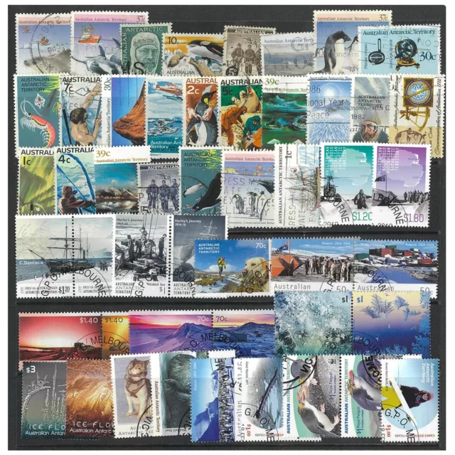 Australia Antarctic Territory 50 Different Used/CTO AAT Stamps in Glassine Bag