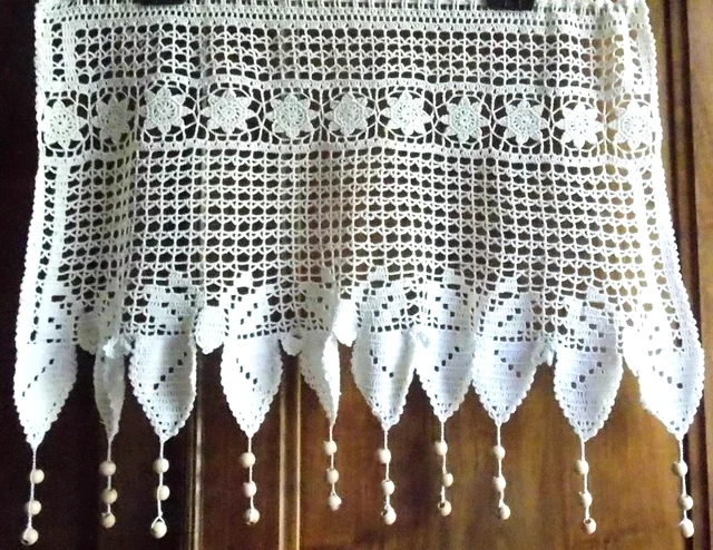 Rideau Brise-bise Fait Main En Crochet Blanc - Artisanat Français Pompillon 2023