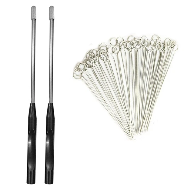 2PCS Reusable Inoculating Loop Holders with 50Pcs 10UL Nichrome Needle TipsO1