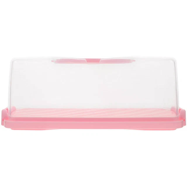 BTSKY Porte-gâteau Avec Couvercle Et Poignée, En Plastique Blanc Sans