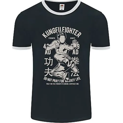 Kung Fu Fighter Mixed Martial Arts MMA Mens Ringer T-Shirt FotL