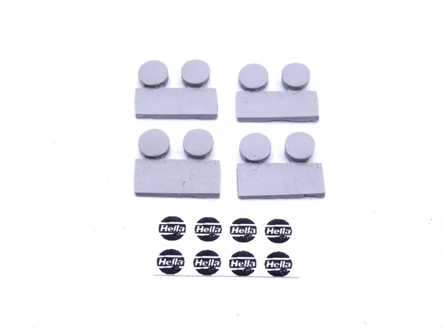 Accessori ALEZAN MODELS 1/43 – Set 8 Pastiglie Fari Rettangolari Blu