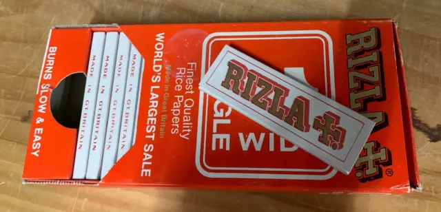 VINTAGE Single Booklet Rizla Single Wide 1 Inch Rice Rolling Papers Burns Slow