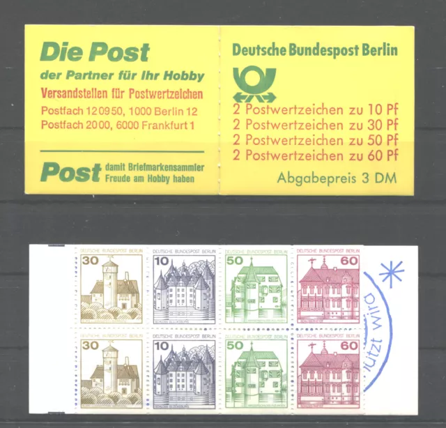 2 x Berlin Markenheftchen MH 12 c oZ postfrisch Burgen und Schlösser BuS MNH