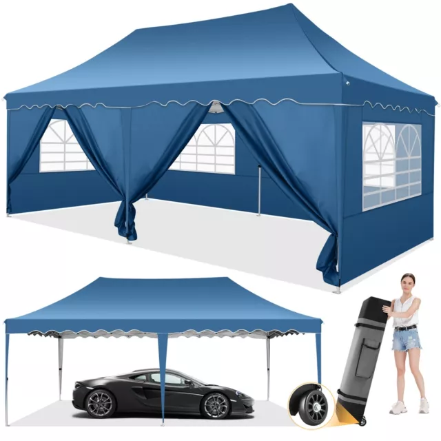 3x6m Pop-up Gazebo Heavy Duty Marquee Canopy Outdoor Garden Party Wedding Tent