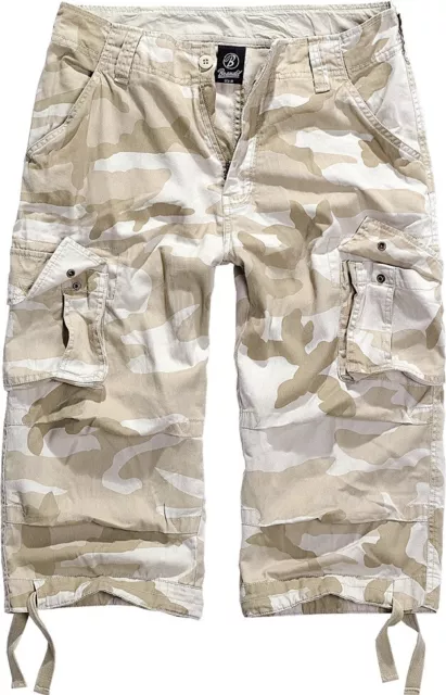 Brandit Pantalones Cortos Bermudas 3/4 Hombre Militares Cargo Arena Camo