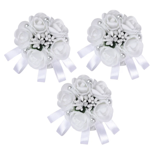 3 piezas Delicado Pulsera Pulsera Flor Artificial Corsé Muñeca Hermoso Real