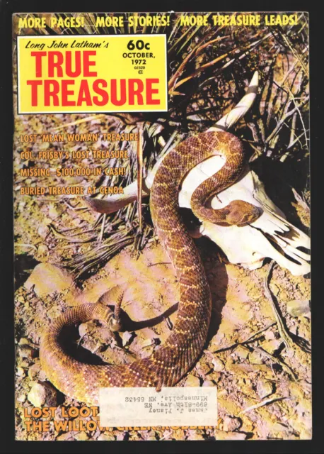 True Treasure 10/1972-John H. Latham-Rattlesnake cover-Lost treasure info & m...