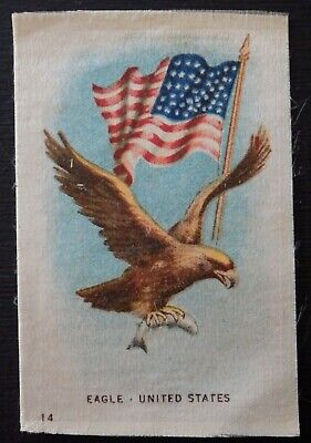 EAGLE UNITED STATES Animal with Flag 1915 ITC SILK