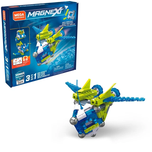 Mega Construx Magnext 3 in 1 Mag-Rockets Wonder Builders 56 PCS STEM Mega Construx Magnext 3 in 1 Mag-Rockets Wonder Builders 56 PCS STEM