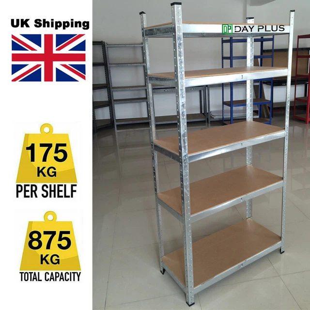 METAL GARAGE RACKING 5 Tier Shelving Unit Boltless Heavy Duty Shelf
