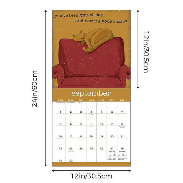 A YEAR OF Snarky Cats 2024 Wall Calendar 12 Monthly Wall Hanging Funny