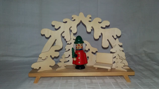 Weihnachtsdeko Waldszene mit Räuchermännchen vermutl. Erzgebirge