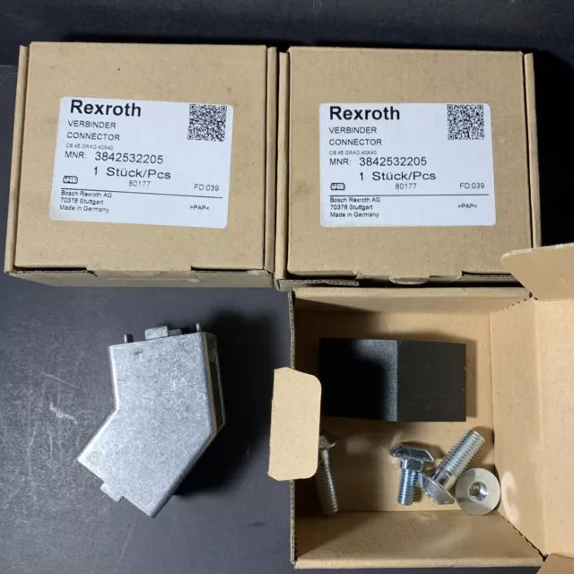 REXROTH BOSCH 3842532205 Connector 45 Degree 40mm  x 40mm Lot Of 3 NEW