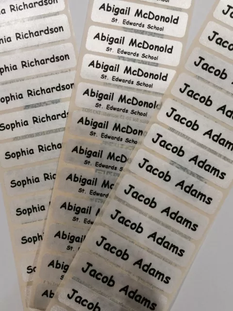 50 Printed Name IRON-ON + 50 Peel & Stick Labels/Tapes/School Tags