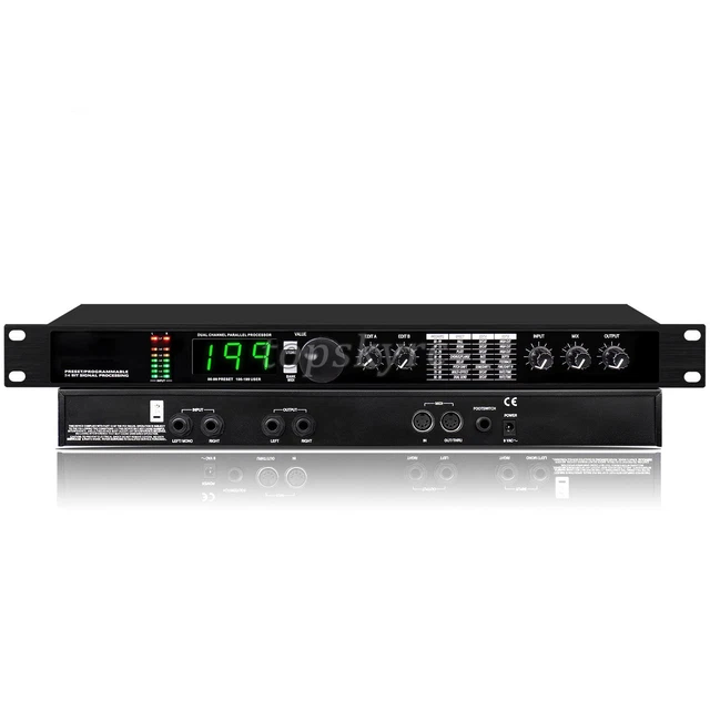 110-220V 24BIT REVERB DSP Processor Digital Equalizer w/ 200 Programs ...
