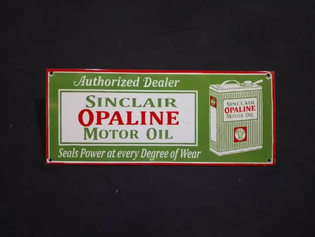 Porcelain Sinclair Gasoline Enamel Metal Sign Size 39" x 19.5" Inches