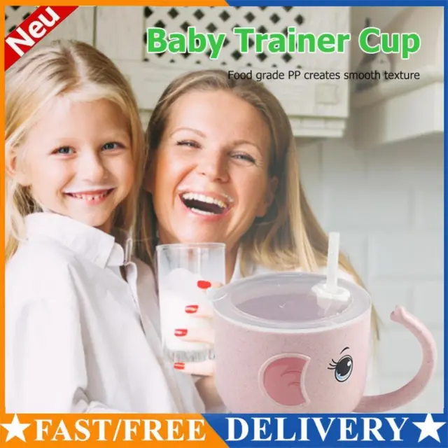 Taza de alimentación para bebés niños pequeños biberón de aprendizaje tazas de entrenamiento (rosa)