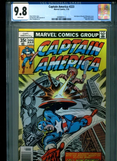 Captain America #223 CGC 9.8 (1978) Animus Nick Fury White Pages Highest Grade
