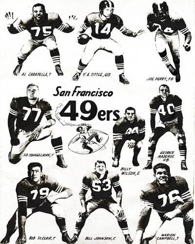1955 SAN FRANCISCO 49ERS TEAM 8x10 PHOTO Y.A. TITTLE JOE PERRY BILLY