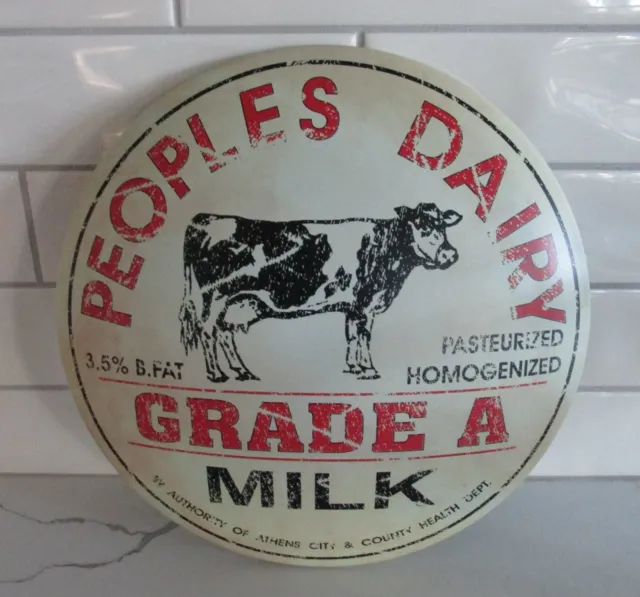 Metal Dome Dairy Milk COW Wall SIGN*Farmhouse Decor*Brand New!